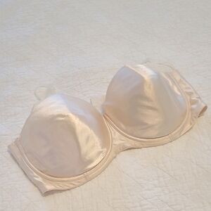 Cacique Cream Satin Sateen Convertible Strapless Underwire Bra 42DD